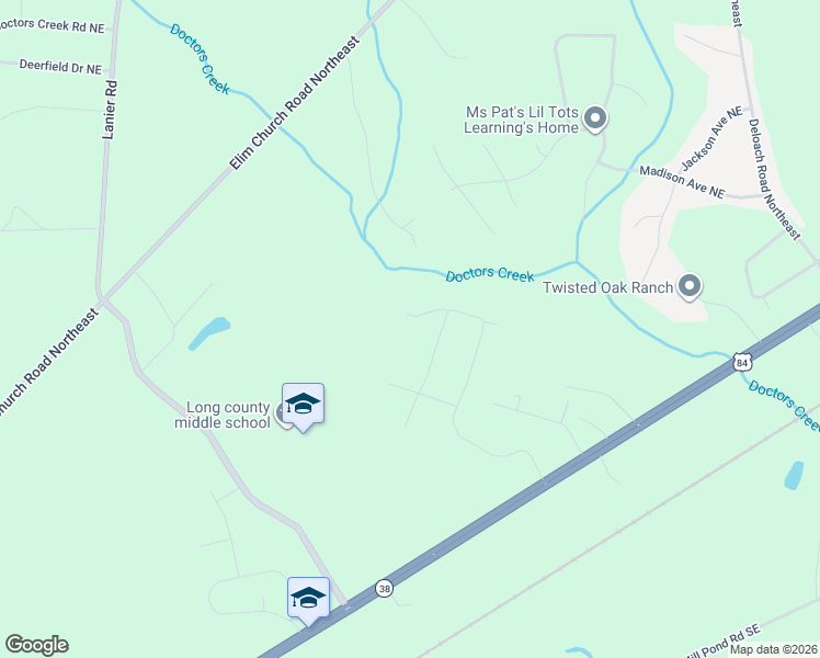 map of restaurants, bars, coffee shops, grocery stores, and more near 196 Brandonwood Road Northeast in Ludowici