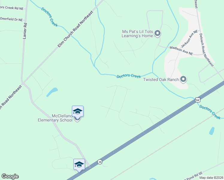 map of restaurants, bars, coffee shops, grocery stores, and more near 196 Brandonwood Road Northeast in Ludowici
