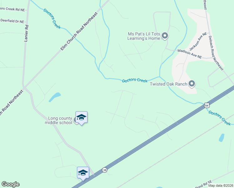 map of restaurants, bars, coffee shops, grocery stores, and more near 196 Brandonwood Road Northeast in Ludowici