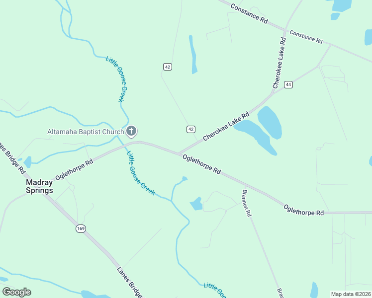 map of restaurants, bars, coffee shops, grocery stores, and more near 100-198 Cherokee Lake Road in Jesup