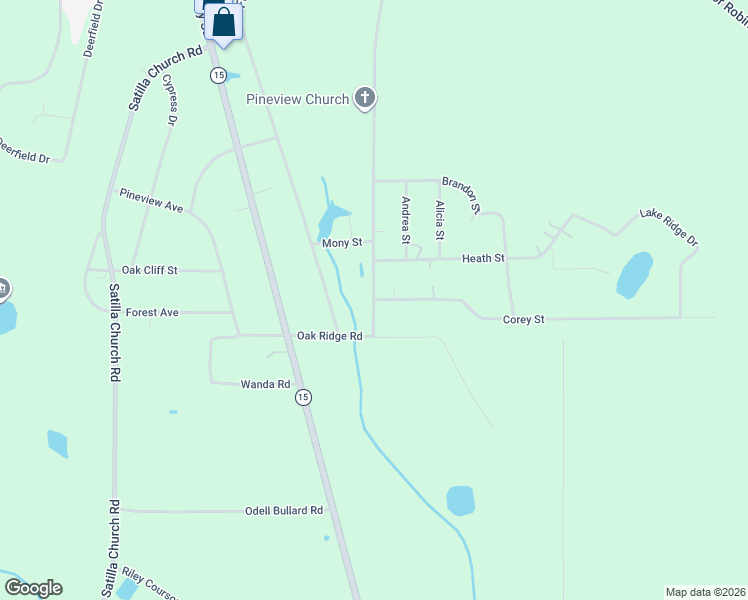 map of restaurants, bars, coffee shops, grocery stores, and more near 1421-1463 Oak Ridge Road in Baxley