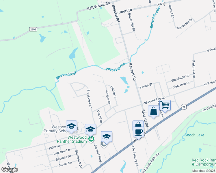 map of restaurants, bars, coffee shops, grocery stores, and more near 201 Linden Drive in Palestine