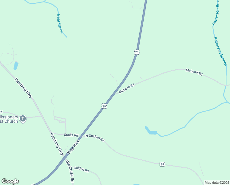 map of restaurants, bars, coffee shops, grocery stores, and more near 2 McLeod Road in Goshen