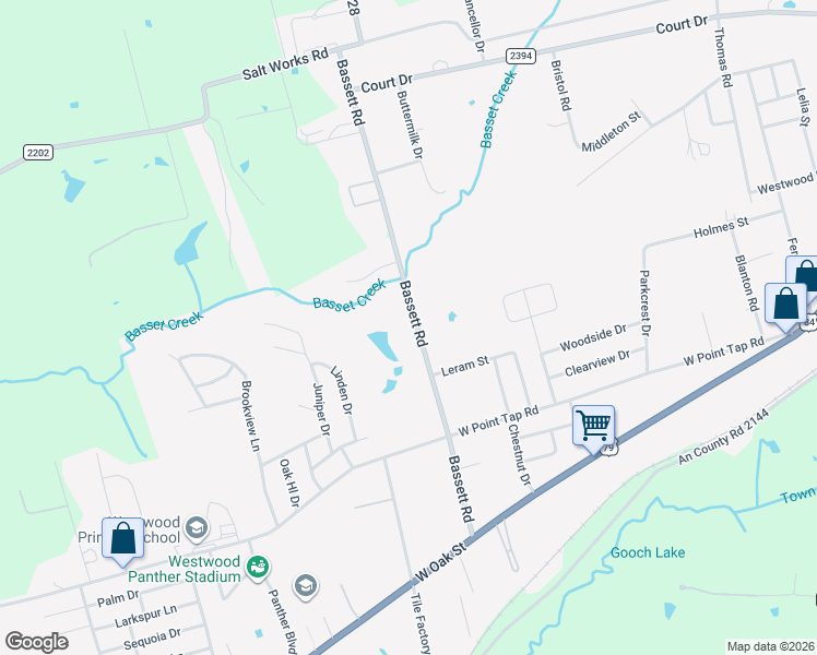 map of restaurants, bars, coffee shops, grocery stores, and more near 1300-1598 Bassett Road in Palestine