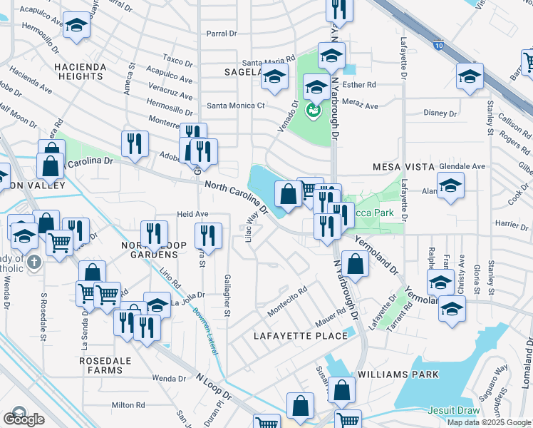 map of restaurants, bars, coffee shops, grocery stores, and more near 940 North Carolina Drive in El Paso