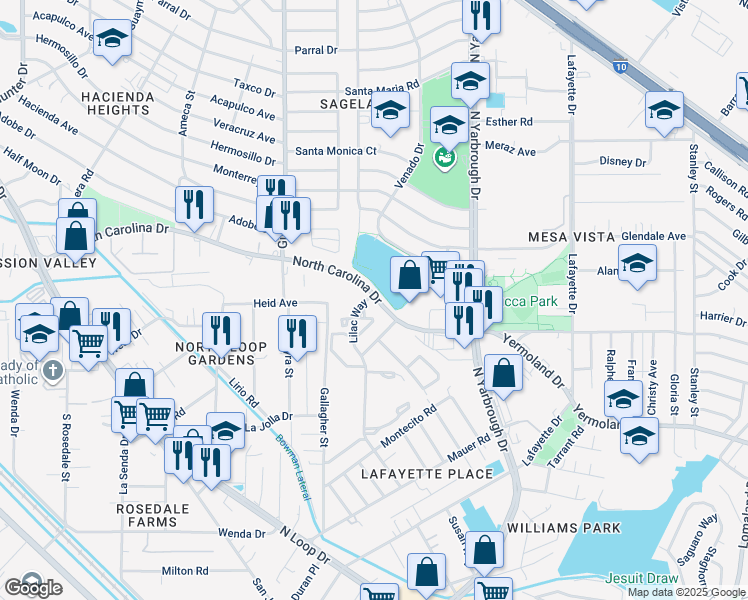 map of restaurants, bars, coffee shops, grocery stores, and more near 940 North Carolina Drive in El Paso