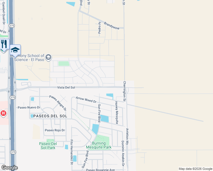 map of restaurants, bars, coffee shops, grocery stores, and more near 1715 Bull Ring Street in El Paso