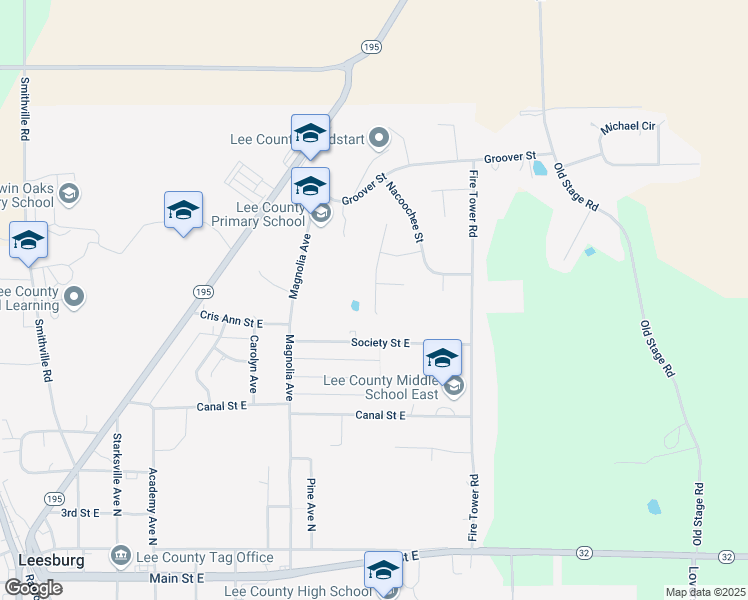 map of restaurants, bars, coffee shops, grocery stores, and more near 156 Tacco Street in Leesburg
