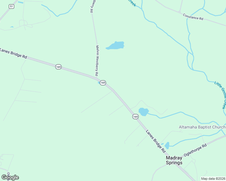 map of restaurants, bars, coffee shops, grocery stores, and more near 10608 Lanes Bridge Road in Jesup