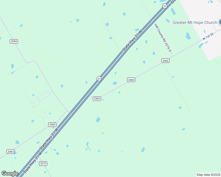 map of restaurants, bars, coffee shops, grocery stores, and more near County Road 3363 in Mount Calm