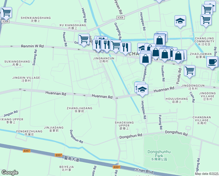 map of restaurants, bars, coffee shops, grocery stores, and more near 77 Jing Nan Lu in Wu Xi Shi