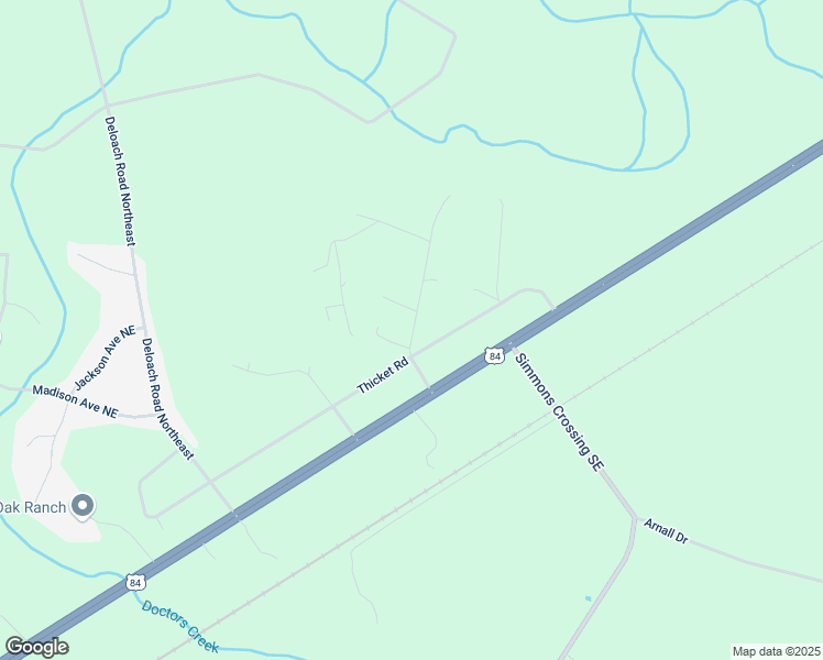 map of restaurants, bars, coffee shops, grocery stores, and more near Thicket Road in Ludowici