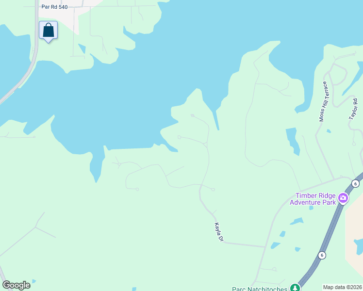 map of restaurants, bars, coffee shops, grocery stores, and more near 135 Wildwood Drive in Natchitoches