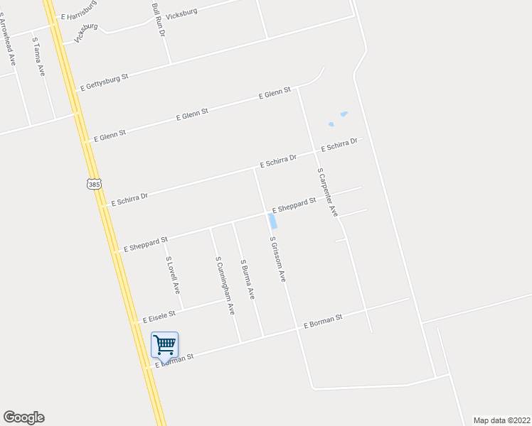 map of restaurants, bars, coffee shops, grocery stores, and more near 900 East Sheppard Street in Odessa