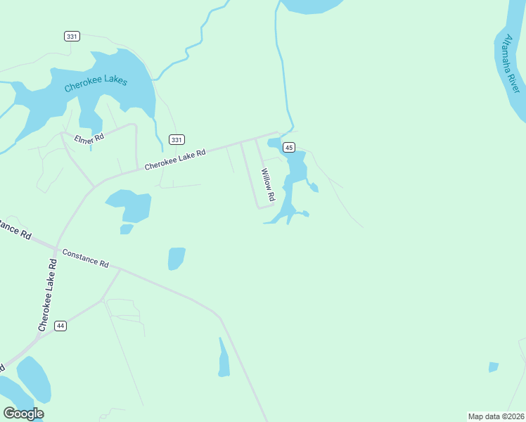 map of restaurants, bars, coffee shops, grocery stores, and more near 254 Willow Road in Jesup