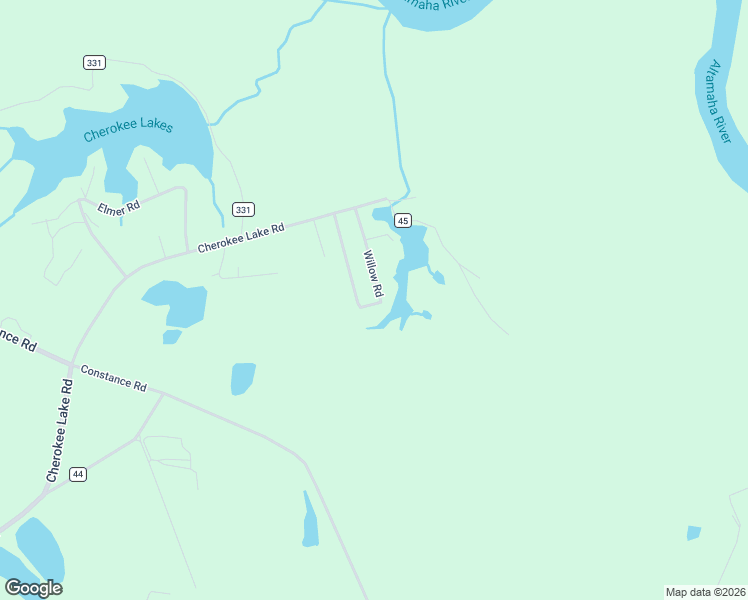 map of restaurants, bars, coffee shops, grocery stores, and more near 254 Willow Road in Jesup
