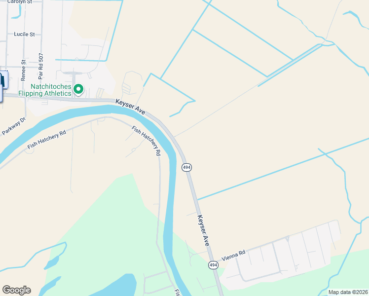 map of restaurants, bars, coffee shops, grocery stores, and more near 931 Louisiana 494 in Natchitoches