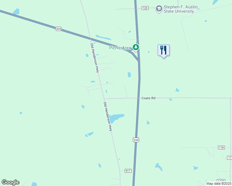map of restaurants, bars, coffee shops, grocery stores, and more near 170 West County Road 122 in Nacogdoches
