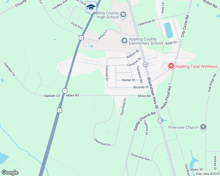 map of restaurants, bars, coffee shops, grocery stores, and more near 337 Ricardo Street in Baxley