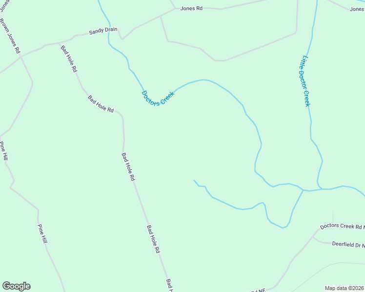 map of restaurants, bars, coffee shops, grocery stores, and more near Bad Hole Road in Ludowici