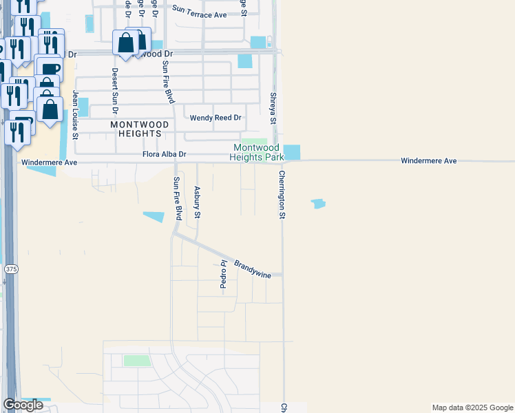 map of restaurants, bars, coffee shops, grocery stores, and more near Scioto in El Paso