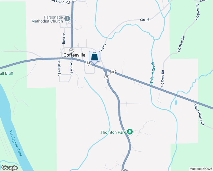 map of restaurants, bars, coffee shops, grocery stores, and more near 22271 Alabama 69 in Coffeeville