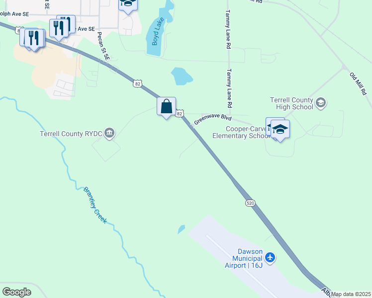 map of restaurants, bars, coffee shops, grocery stores, and more near 2088 Albany Highway in Dawson