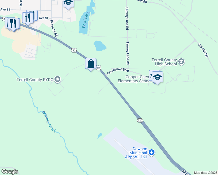 map of restaurants, bars, coffee shops, grocery stores, and more near 2088 Albany Highway in Dawson