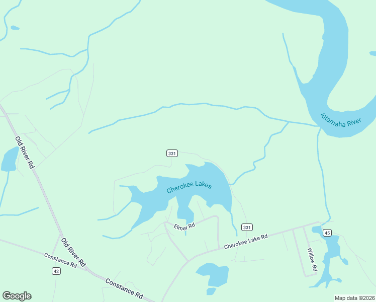 map of restaurants, bars, coffee shops, grocery stores, and more near 352 Cherokee Lake Road in Jesup