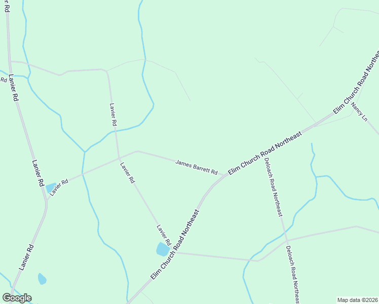 map of restaurants, bars, coffee shops, grocery stores, and more near James Barrett Road in Ludowici