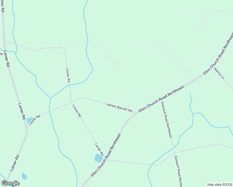 map of restaurants, bars, coffee shops, grocery stores, and more near James Barrett Road in Long County