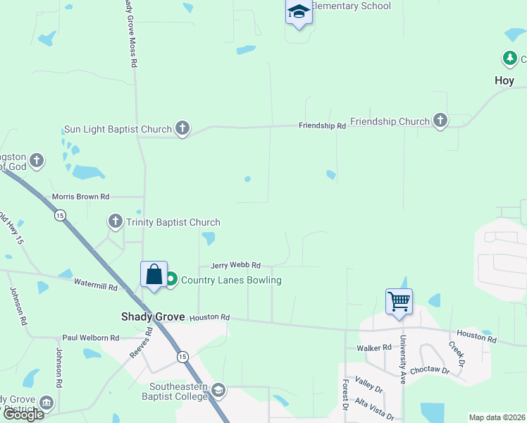map of restaurants, bars, coffee shops, grocery stores, and more near 46 Woodson Drive in Laurel