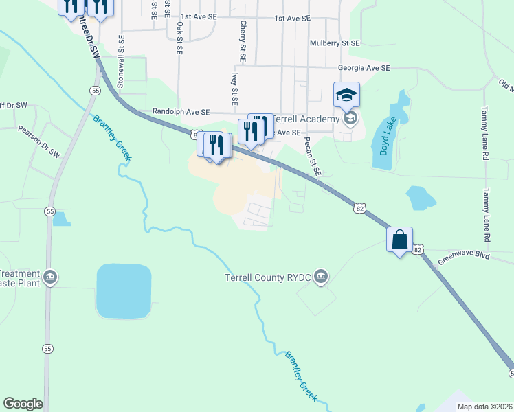 map of restaurants, bars, coffee shops, grocery stores, and more near in Dawson