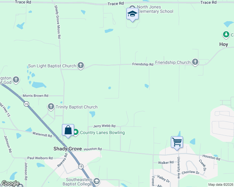map of restaurants, bars, coffee shops, grocery stores, and more near 46 Woodson Drive in Laurel