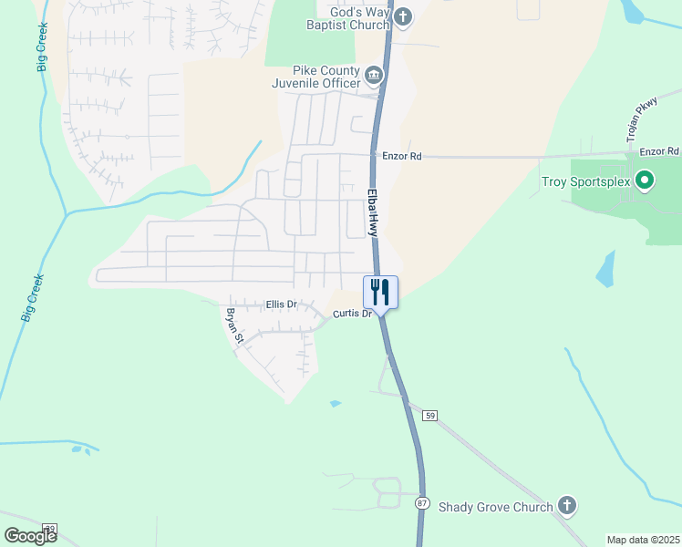 map of restaurants, bars, coffee shops, grocery stores, and more near Forest Acres Drive in Troy