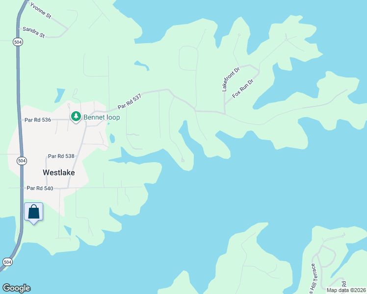 map of restaurants, bars, coffee shops, grocery stores, and more near Shoreline Rd in Natchitoches
