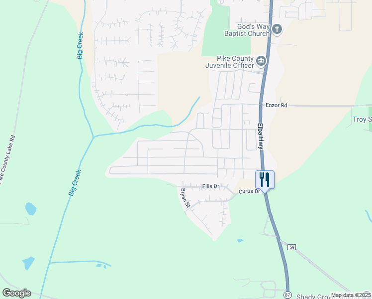 map of restaurants, bars, coffee shops, grocery stores, and more near 601 Warbler Dr in Troy
