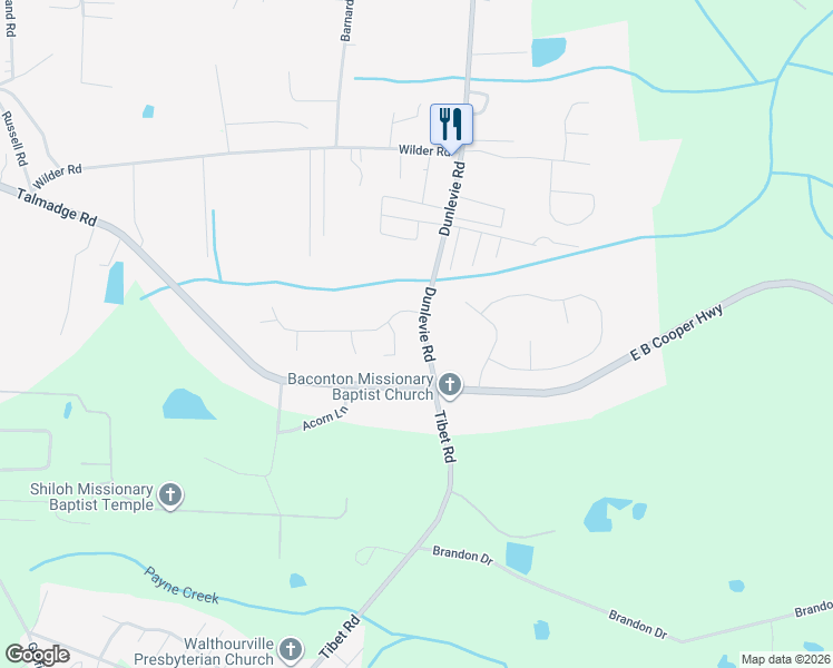 map of restaurants, bars, coffee shops, grocery stores, and more near 1831 Dunlevie Road in Allenhurst