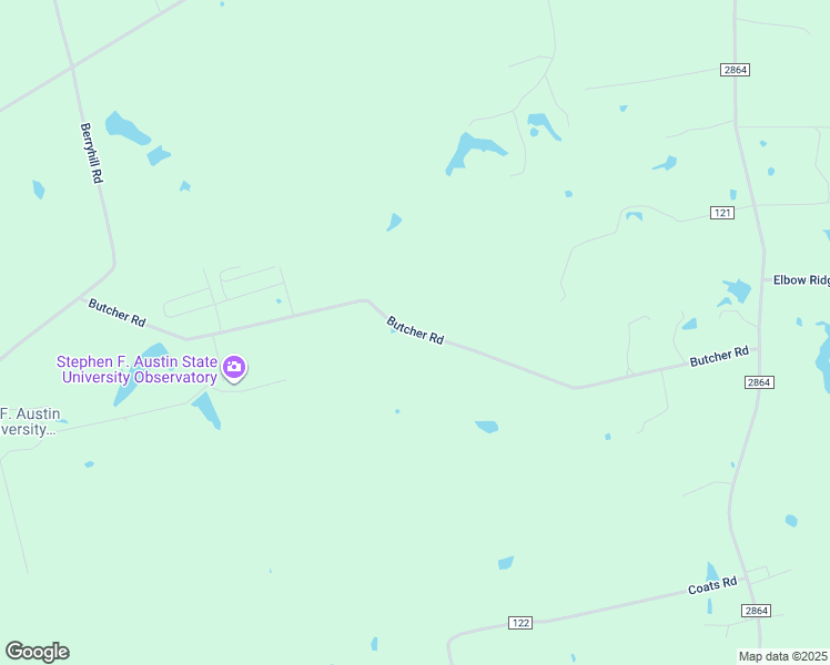 map of restaurants, bars, coffee shops, grocery stores, and more near Butcher Road in Nacogdoches County