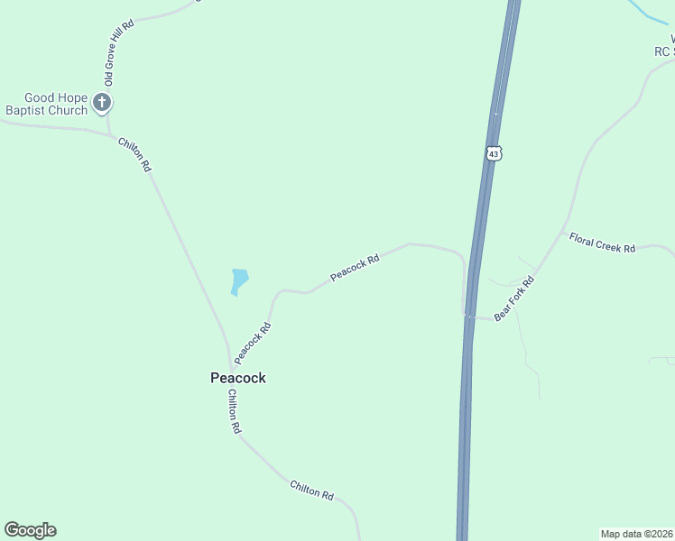 map of restaurants, bars, coffee shops, grocery stores, and more near 542 Peacock Road in Grove Hill