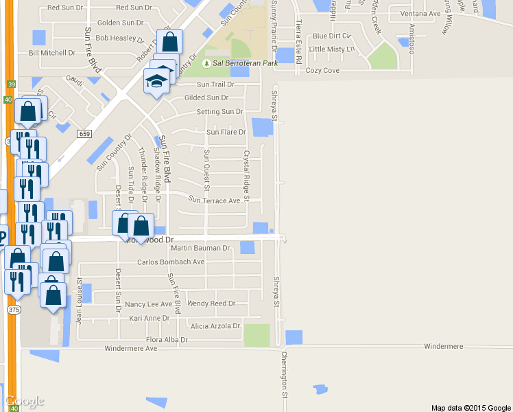 map of restaurants, bars, coffee shops, grocery stores, and more near 1917 Sun Chariot Street in El Paso