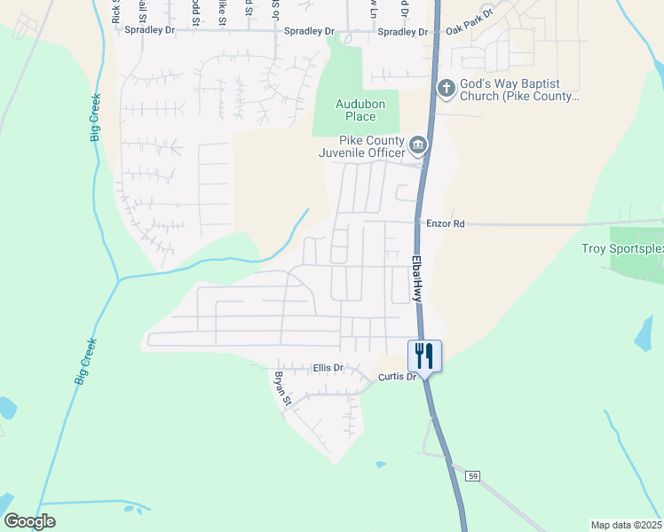 map of restaurants, bars, coffee shops, grocery stores, and more near 101 Butler Drive in Troy