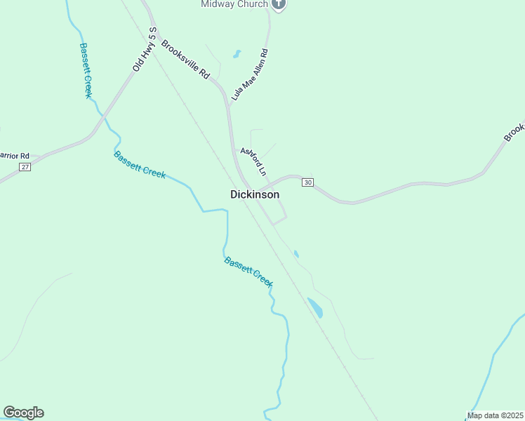 map of restaurants, bars, coffee shops, grocery stores, and more near Ashton Road in Dickinson