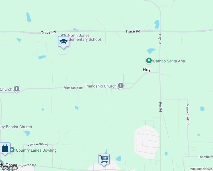 map of restaurants, bars, coffee shops, grocery stores, and more near Friendship Road in Laurel