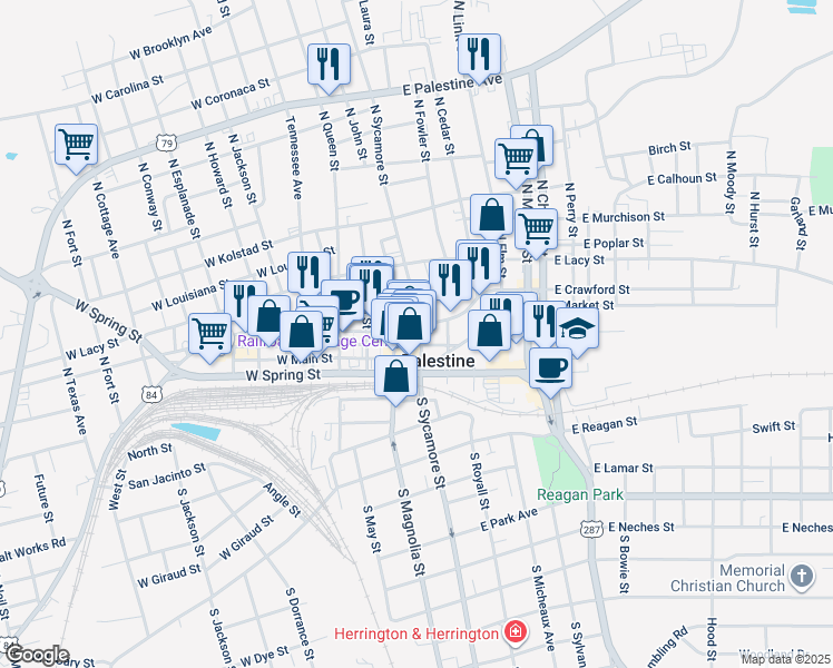 map of restaurants, bars, coffee shops, grocery stores, and more near in Palestine