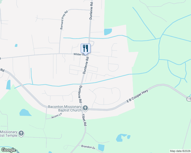 map of restaurants, bars, coffee shops, grocery stores, and more near 1600 Dunlevie Road in Allenhurst