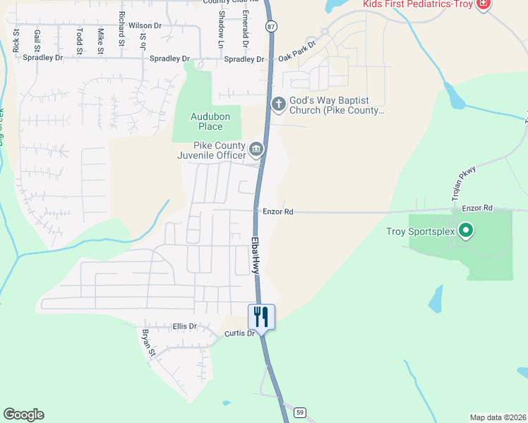 map of restaurants, bars, coffee shops, grocery stores, and more near 149 Enzor Road in Troy