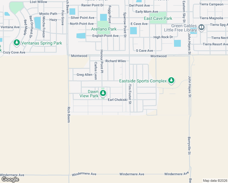 map of restaurants, bars, coffee shops, grocery stores, and more near 14261 Russ Leach Avenue in El Paso