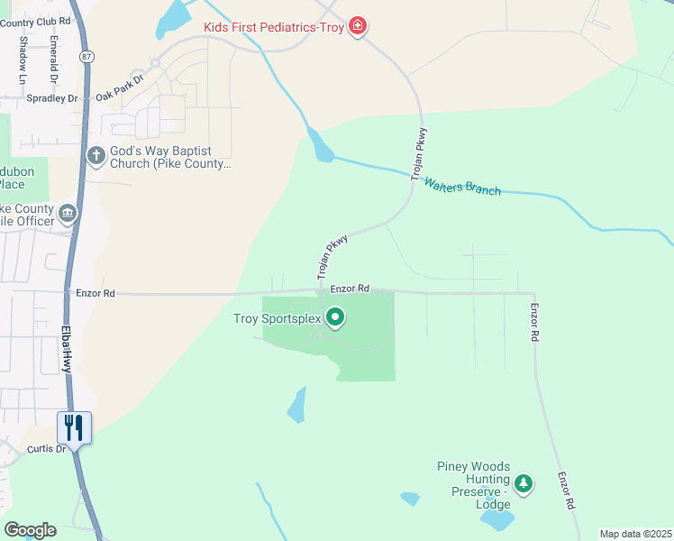 map of restaurants, bars, coffee shops, grocery stores, and more near 319 Enzor Road in Troy