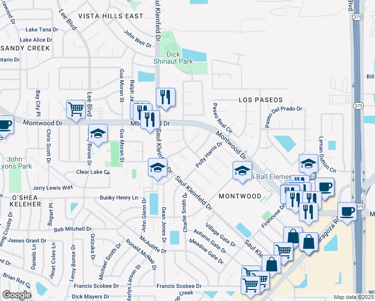 map of restaurants, bars, coffee shops, grocery stores, and more near 1861 Pueblo Nuevo Circle in El Paso